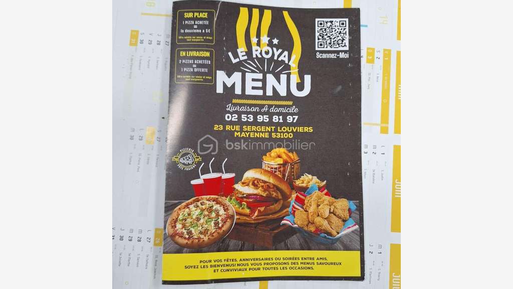 Vente restauration rapide en centre Mayenne