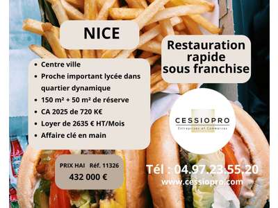 Vente Restauration rapide à Nice
