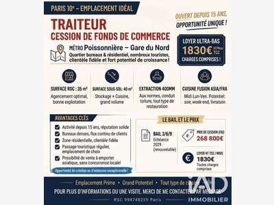 Vente Restauration rapide avec extraction à Paris
