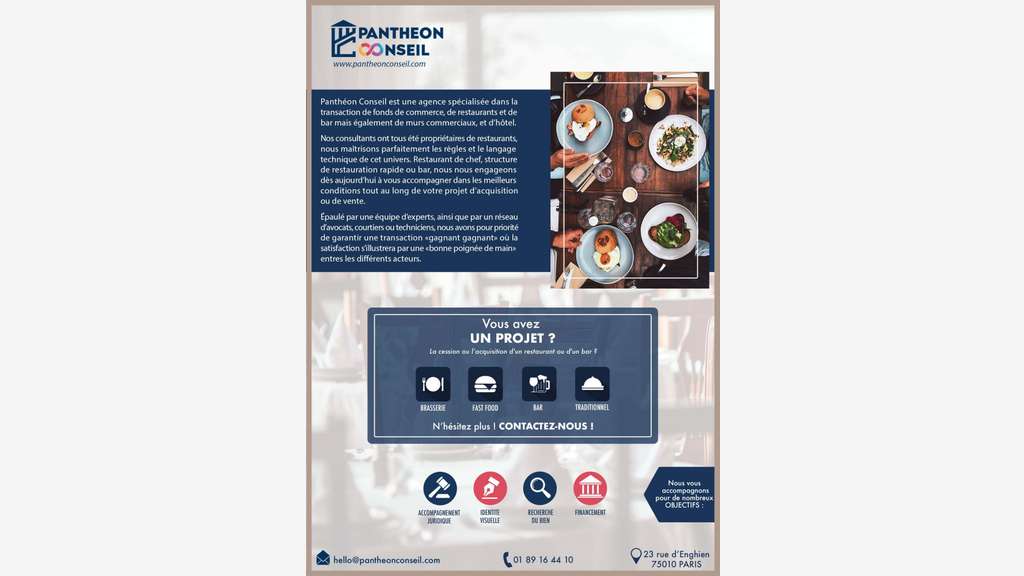 Vente restaurant rapide avec appartement à Paris 9