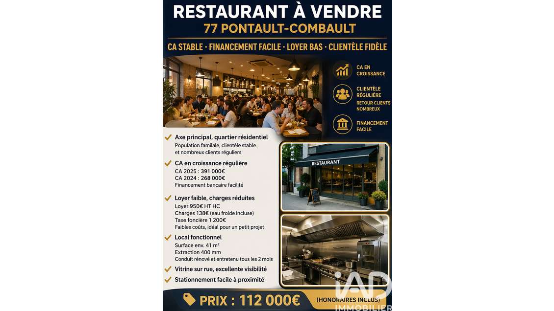 Vente restauration rapide à Pontault-Combault