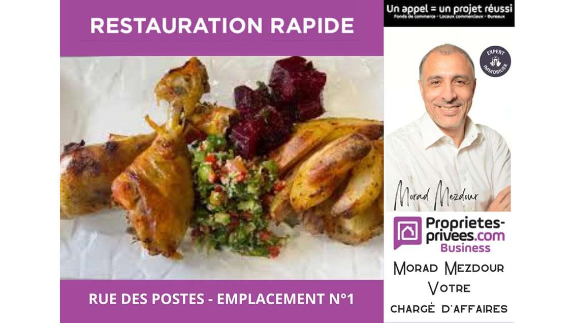 Vente restaurant rapide à Roubaix centre empl n°1