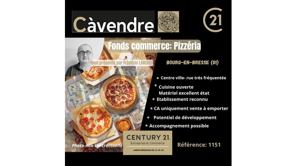 A vendre pizzéria au coeur de Bourg En Bresse