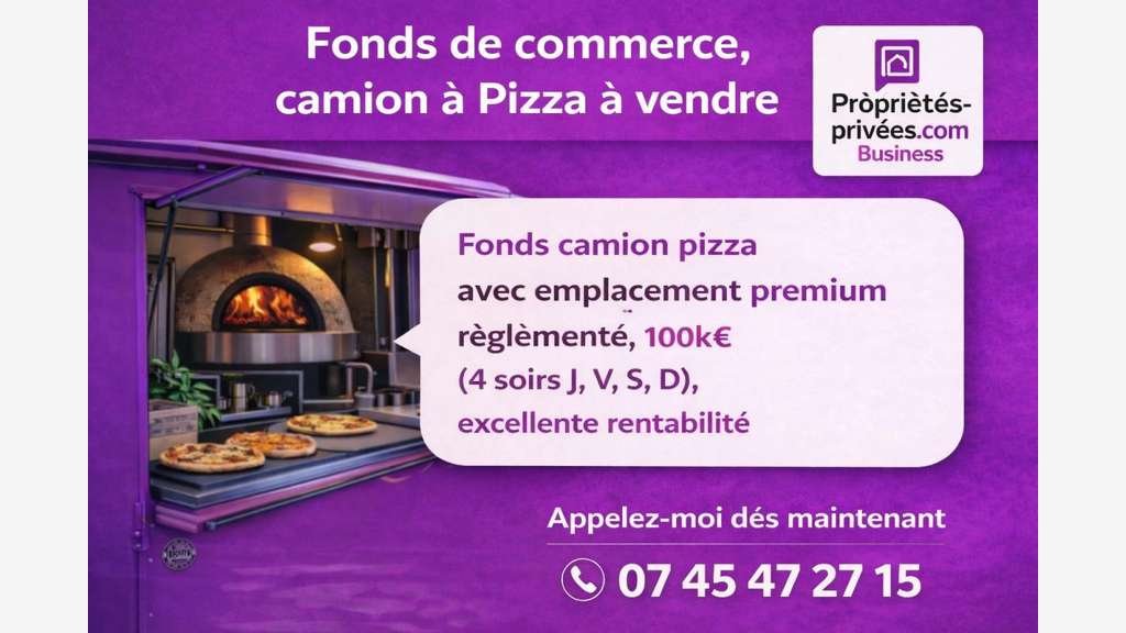 A vendre FDC camion de pizzas rentable à Grenoble