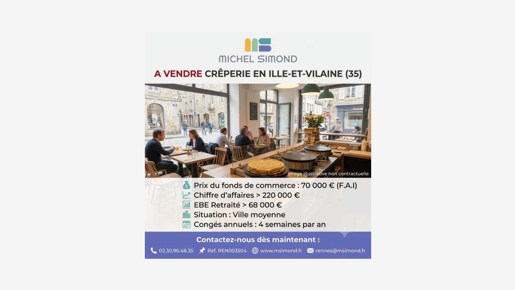 AV crêperie au sein d'une ville d'Ille-et-Vilaine