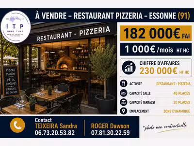 Cède magnifique pizzeria en périphérie d'Itteville