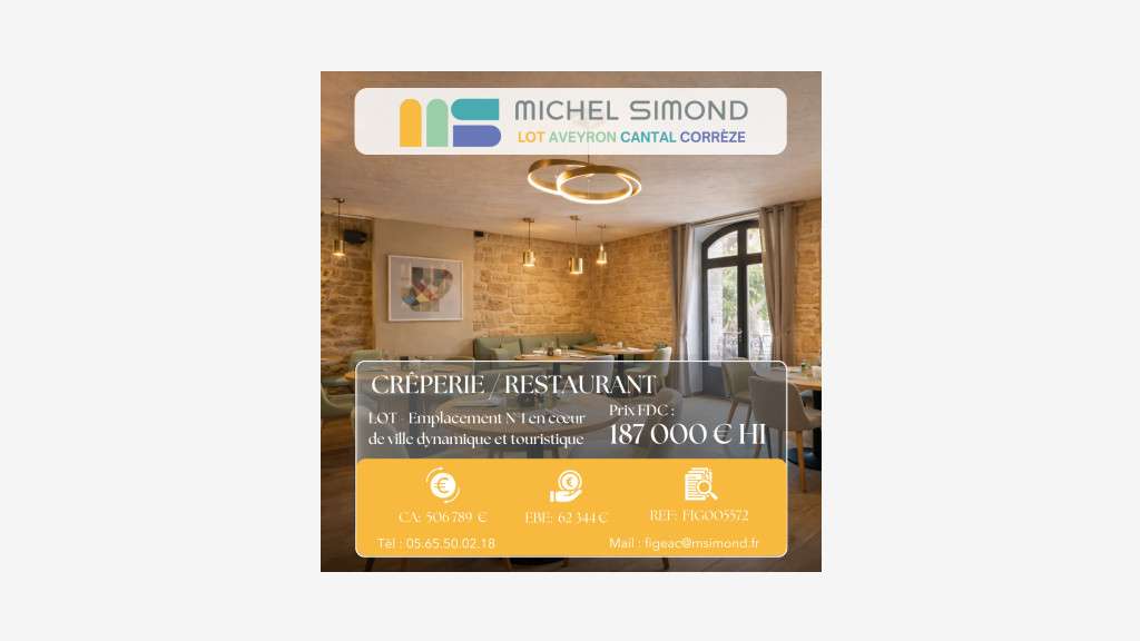 A vendre crêperie restaurant rénové dans le Lot