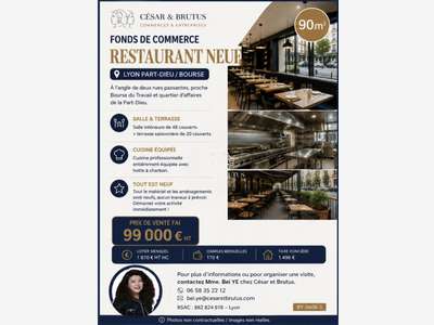 FDC restaurant neuf à vendre à Lyon Part-Dieu