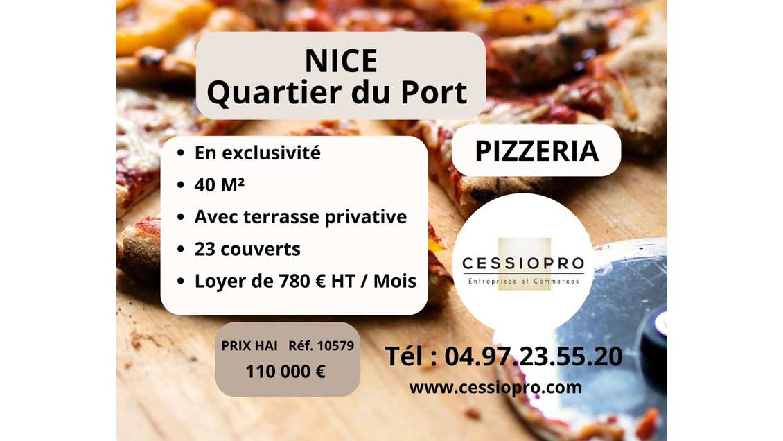 Exclu pizzeria avec terrasse privative à Nice Port