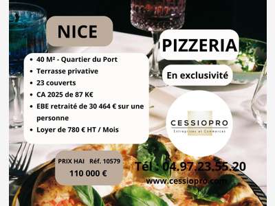 Exclu pizzeria avec terrasse privative à Nice Port