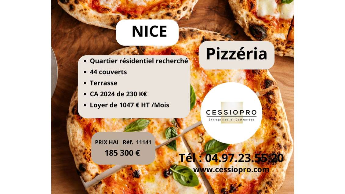 A vendre charmante pizzeria à Nice CA 230 000 €