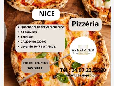 A vendre charmante pizzeria à Nice CA 230 000 €