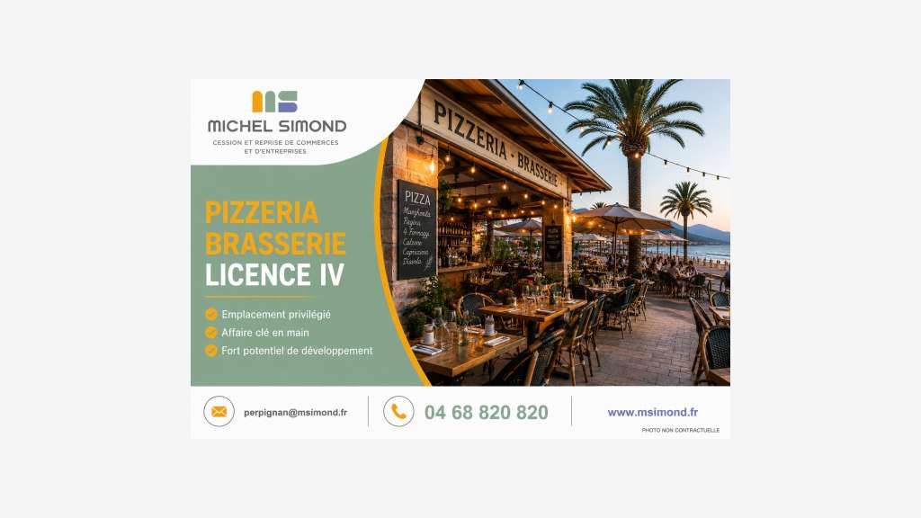 Vente pizzeria brasserie lic IV station balnéaire