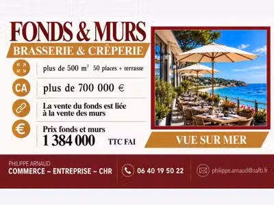 Vente brasserie 200m² à La Roche-sur-Yon face mer