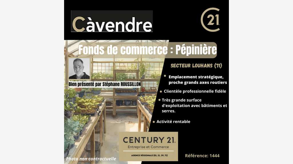 Vente entreprise pépinière secteur Louhannais
