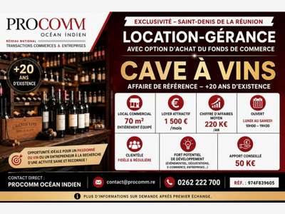 Location gérance cave à vins St Denis la Réunion