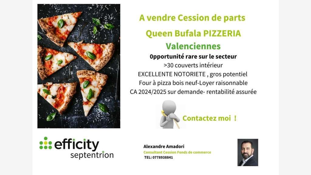 Vente pizzeria restaurant à Valenciennes centre