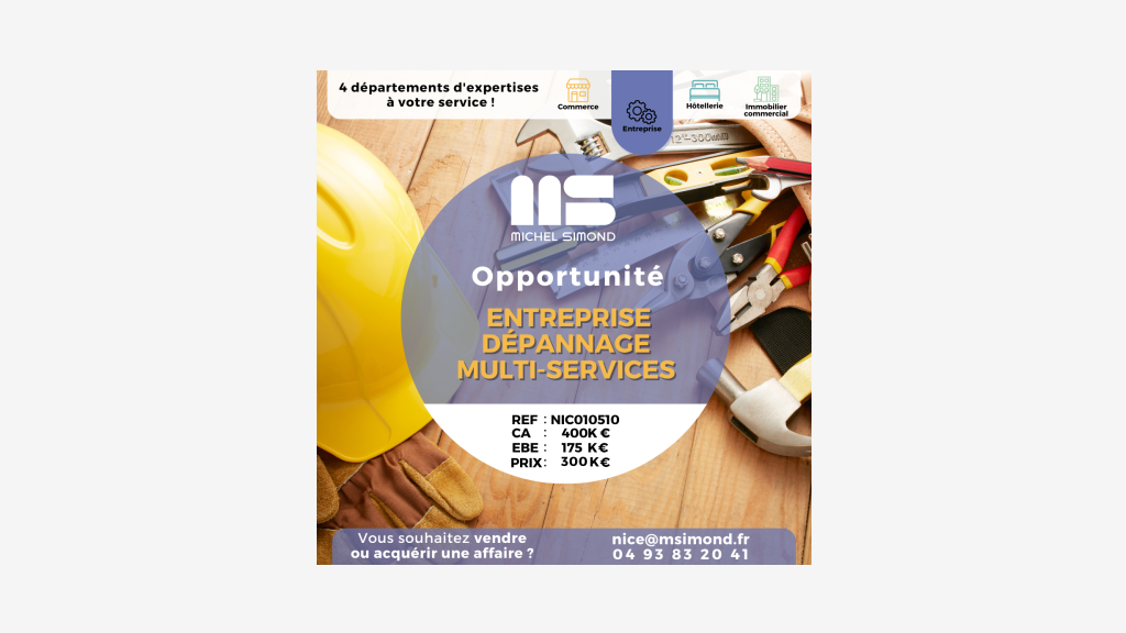 Vente entreprise dépannage multi-services dept 06