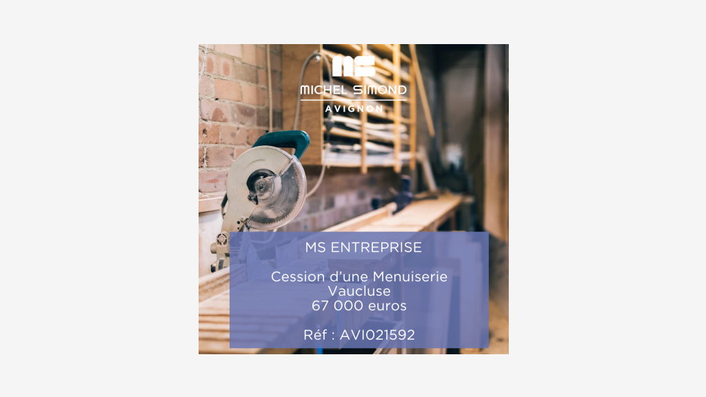 Vente menuiserie 300m² terrain 1500m² Carpentras