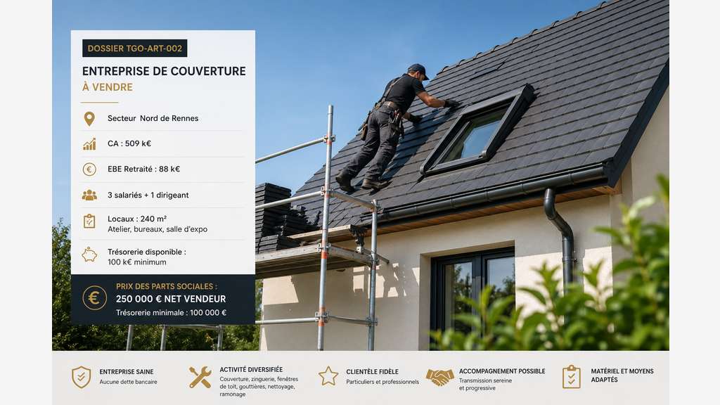 Entreprise de couverture à vendre – Nord de Rennes