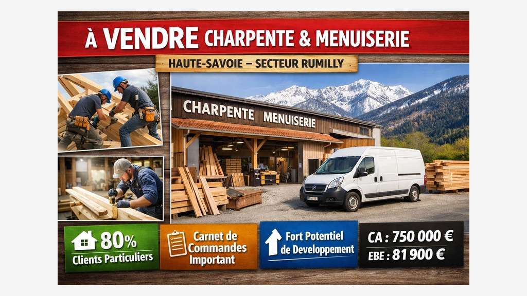 FDC charpente & menuiserie à vendre à Rumilly
