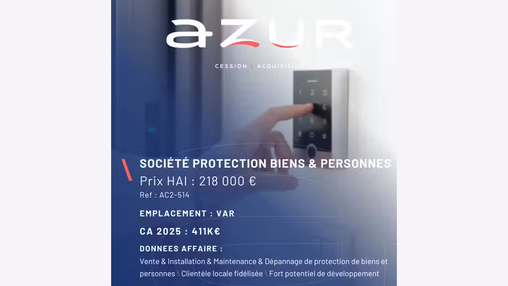 VENTE Instal. Maint. Protect. Biens & Personnes