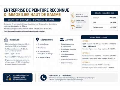 Vente Peinture - Vitrerie - Plâtrerie à Rennes