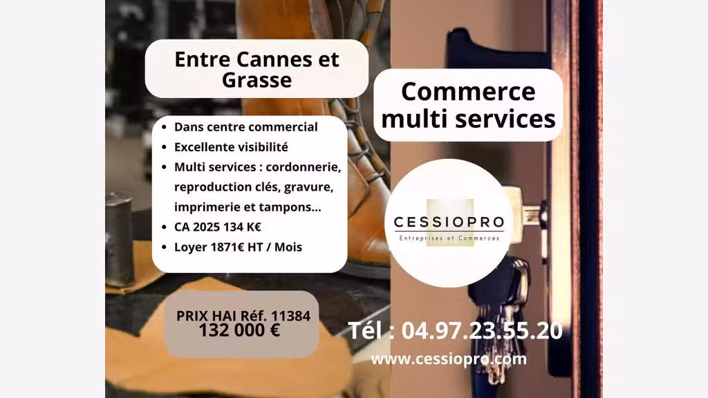 Vente fonds multiservices de 29m² à Grasse centre