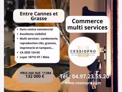 Vente fonds multiservices de 29m² à Grasse centre