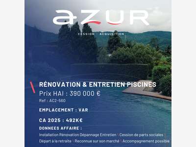 VENTE Ste entretien / rénovation de piscines Var