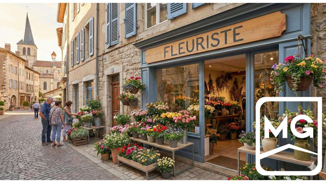 Vente magasin de fleurs rue commerçante en Savoie