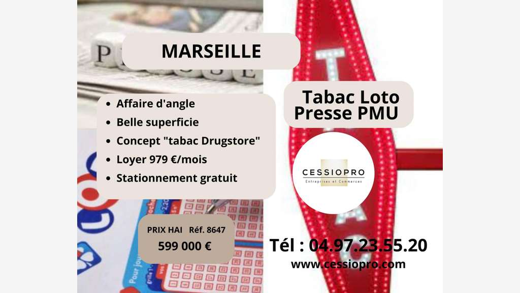 Vend FDC tabac loto presse PMU à Marseille