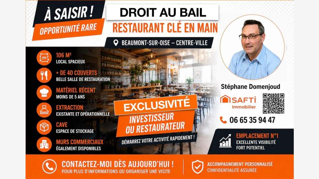 Restaurant clé en main empl N°1 Beaumont-sur-Oise