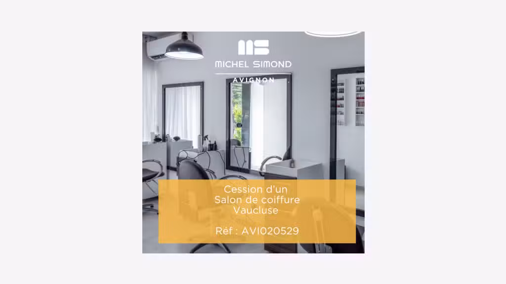 Vente salon de coiffure en retail park au Pontet