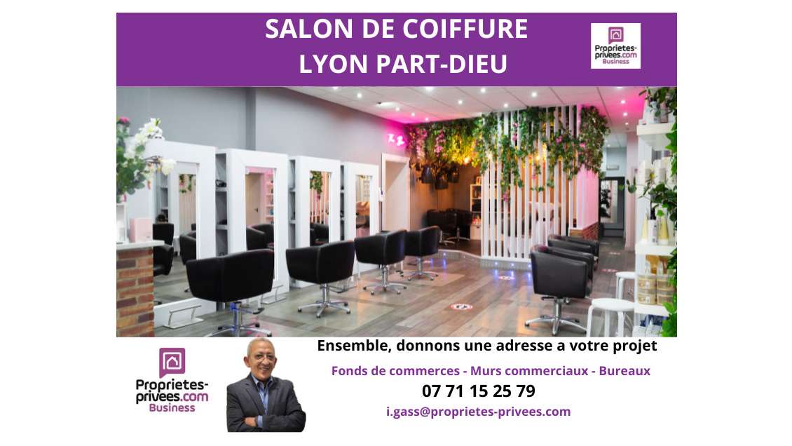 Vente salon de coiffure mixte beauté à Lyon 69003