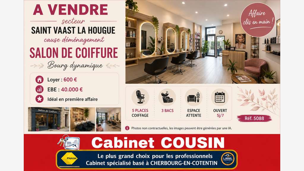 Vente salon de coiffure sur Saint Vaast La Hougue
