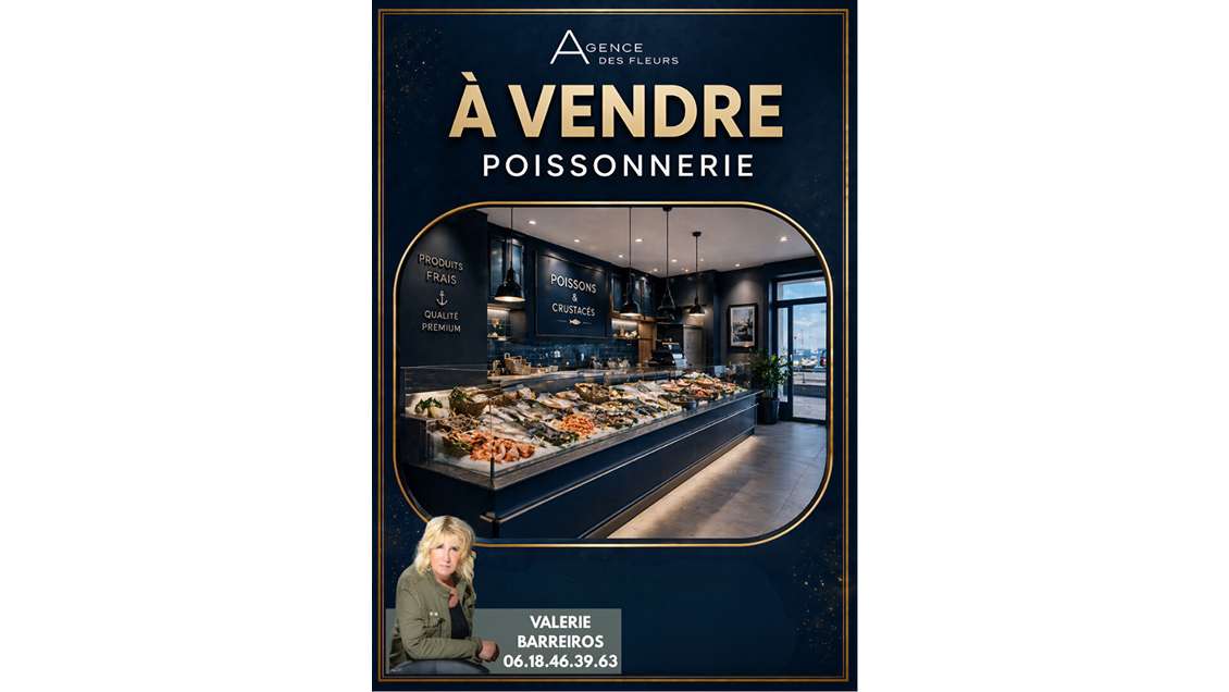 Vente poissonnerie à 30 minutes de Rouen