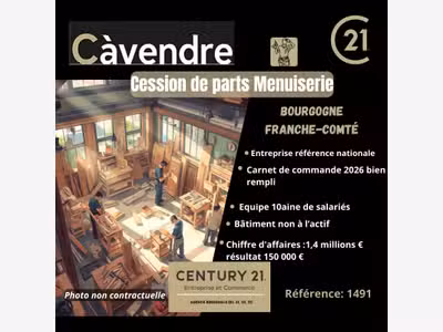 Vente parts sociales entreprises de menuiserie 25