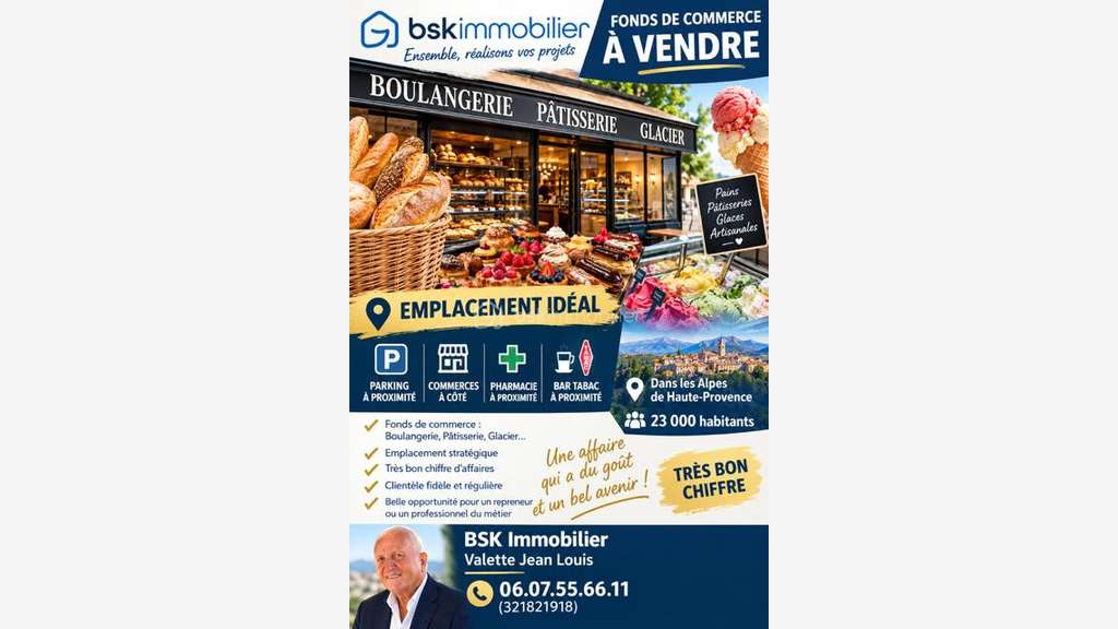 Vente FDC boulangerie très réputée sur Manosque