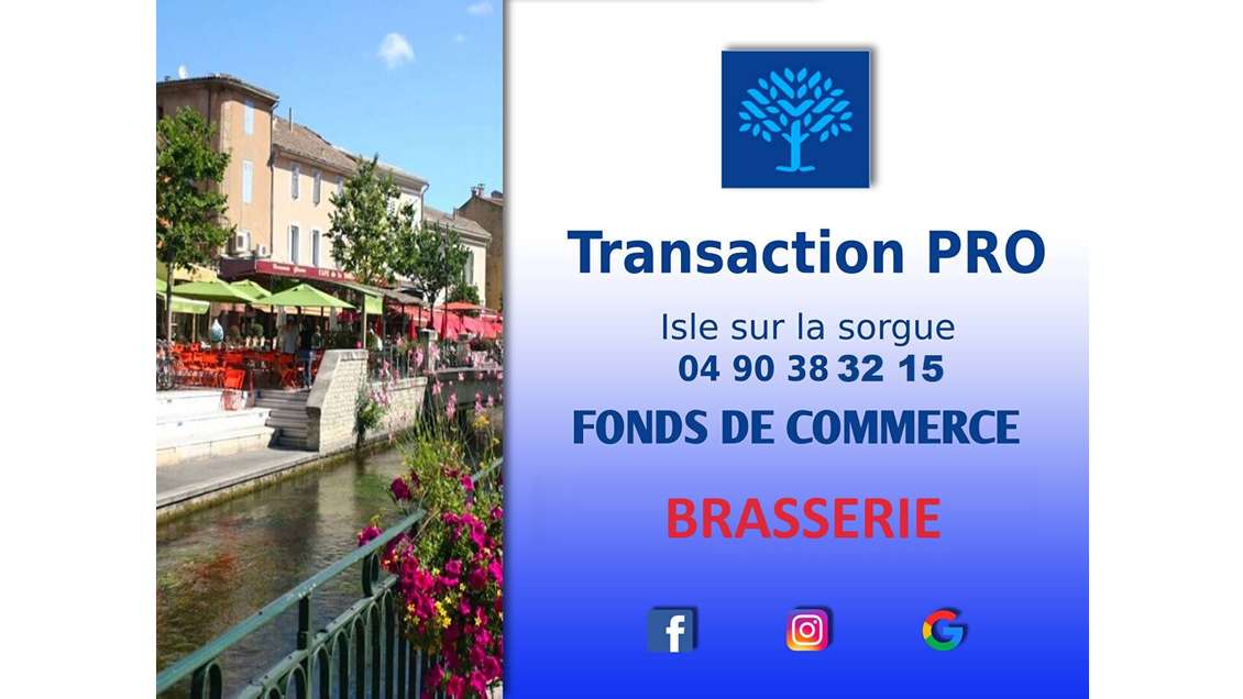 Vente fonds de commerce brasserie dans le Vaucluse