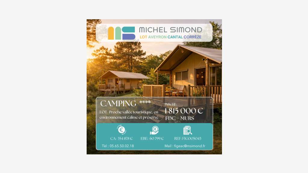 AV camping | CA 355 000 € | ~80 empl dans le Lot