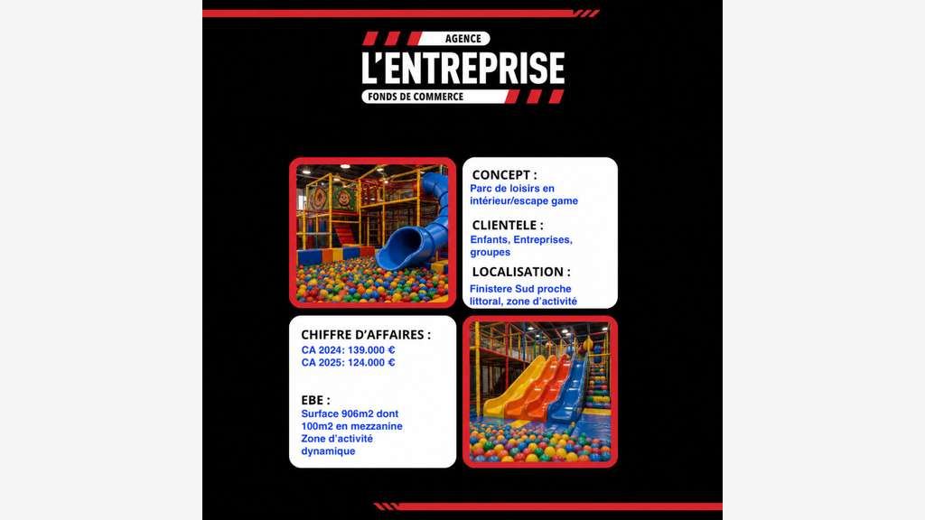 A vendre FDC parc de loisirs en Finistère Sud