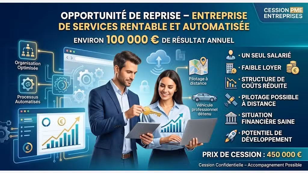 ENTREPRISE RENTABLE ET AUTOMATISÉE – 100 K€ DE RÉS
