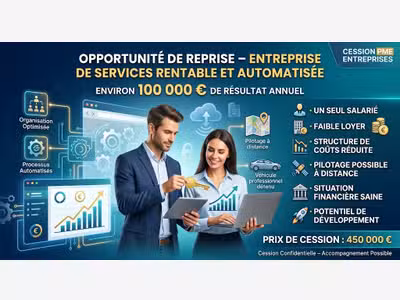 ENTREPRISE RENTABLE ET AUTOMATISÉE – 100 K€ DE RÉS