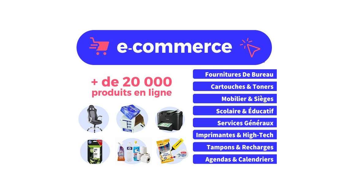 Papeterie e-commerce en fournitures de bureau.