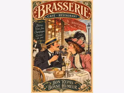 bar brasserie style  parisienne années 1900