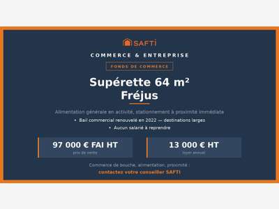 A vendre supérette en activité de 64m² à Fréjus