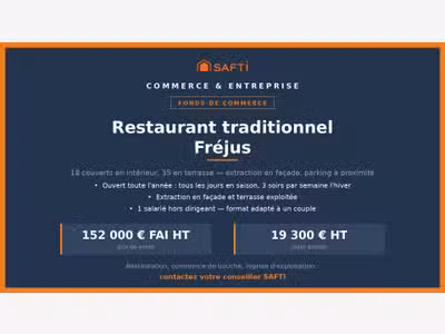 Vente restaurant terrasse de 29 couverts à Fréjus