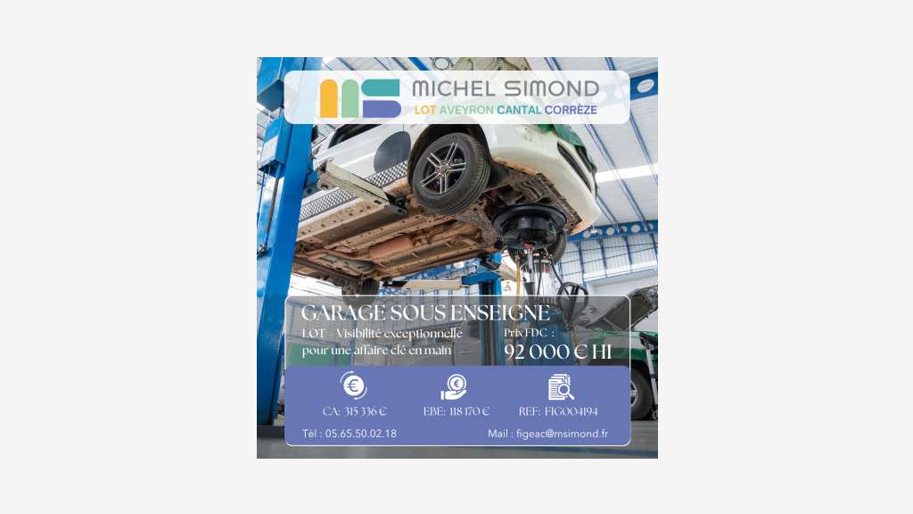 Vente garage auto avec agence vn/vo Vallée du Lot
