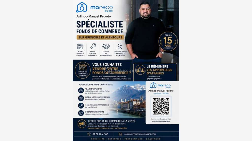 Vente FDC empl premium hyper centre Grenoble